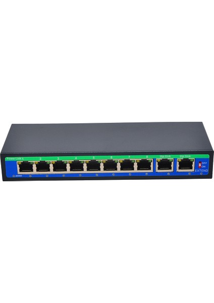 Metal 9ports Poe Switch 10/100MBPS 802.3AF/ETHERNET Ağ Anahtarı (Yurt Dışından)