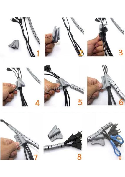 Esnek Spiral Tüp Sargısı Kablo Tel Organizatör Yönetimi 10MM-SIYAH 10MM Siyah (Yurt Dışından) modelleri
