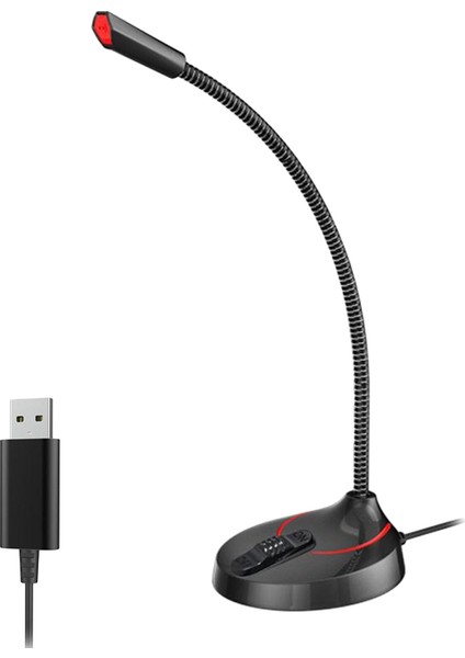 Usb/3,5mm Kondenser Mikrofon Stand Masaüstü Kayıt Miktarı Pc Masaüstü F12 Siyah USB (Yurt Dışından)