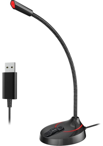 Usb/3,5mm Kondenser Mikrofon Stand Masaüstü Kayıt Miktarı Pc Masaüstü F12 Siyah USB (Yurt Dışından)