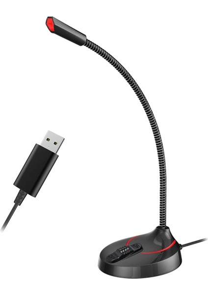 Usb/3,5mm Kondenser Mikrofon Stand Masaüstü Kayıt Miktarı Pc Masaüstü F12 Siyah USB (Yurt Dışından)