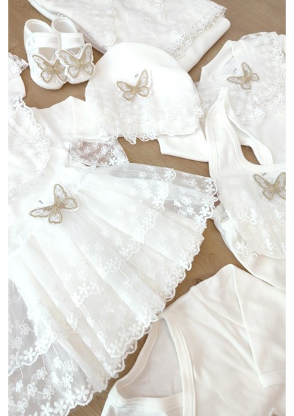 Kız Bebek Dantelli Tütülü Lüks 10 Lu Hastane Çıkışı Set STL6104 fiyatları