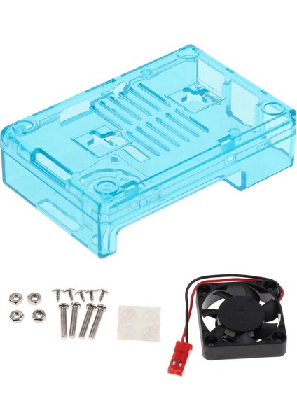 Taşınabilir Abs Kasası Kapalı Box+Raspberry Pi 3 Model B Mavi Için Soğutma Fanı (Yurt Dışından)