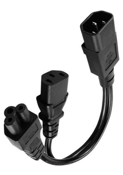 3x IEC320-C14-C13+C5 Ayrıştırıcı Outlet Ac Güç Kablosu 1 Ila 2 Ups Kabine Sunucusu (Yurt Dışından)