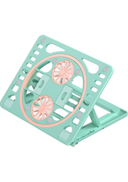 Katlanabilir Dizüstü Netbook Tablet Telefon Stand Yükseltici Braketi MacBook Green (Yurt Dışından)