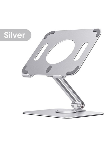 Tablet Stand 360 ° Dönen Ipad Işi Için Ayarlanabilir Içi Içi Boş Tasarım Yükseltici Gümüş (Yurt Dışından)