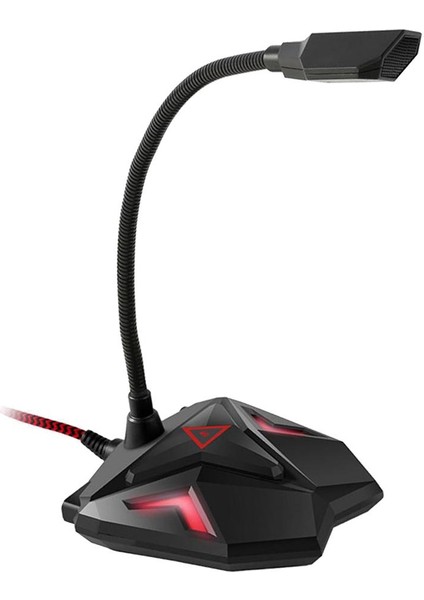 Yüksek Hassasiyetli Masaüstü Mikrofon Standı Pc Oyunları Için LED USB 3.5mm Ses Mikrofonu (Yurt Dışından)