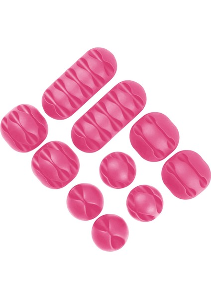 10 Adet Kablo Klips Sargıcı Organizatör Tutucu Klipsler Kit Kordon Yönetimi Pembe (Yurt Dışından)