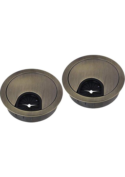 2x Masa Masa Zincir Alaşımlı Tel Organizatör Bilgisayar Kablo Deliği Kapak Fişi 5cm Bronz (Yurt Dışından)