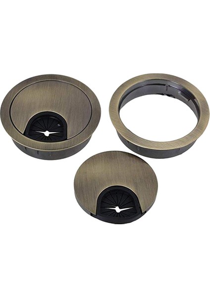 2x Masa Masa Zincir Alaşımlı Tel Organizatör Bilgisayar Kablo Deliği Kapak Fişi 5cm Bronz (Yurt Dışından)