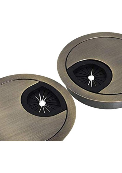 2x Masa Masa Zincir Alaşımlı Tel Organizatör Bilgisayar Kablo Deliği Kapak Fişi 5cm Bronz (Yurt Dışından)