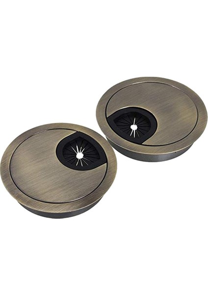2x Masa Masa Zincir Alaşımlı Tel Organizatör Bilgisayar Kablo Deliği Kapak Fişi 5cm Bronz (Yurt Dışından)