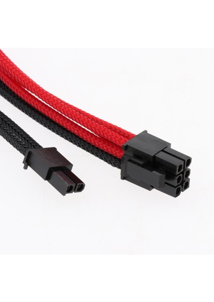 8 Pimli Ila 6+2 Pimli Kablo Uzantısı 30CM Kollu Siyah ve Kırmızı Tel (Yurt Dışından)