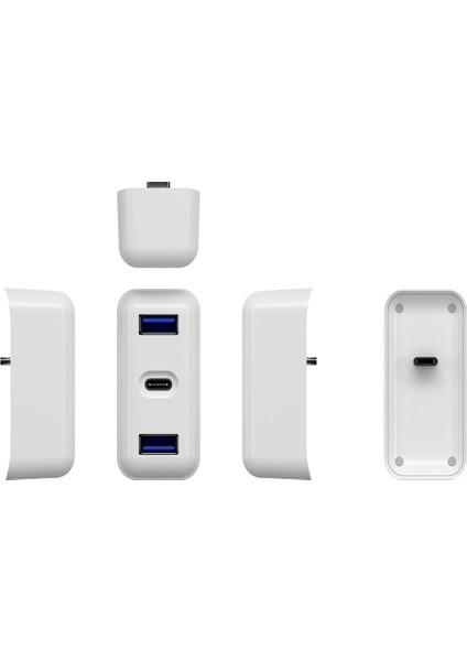 Çok Portlu USB 3.0 Hub Adaptörü, 2x Usb-A ve Usb-C Şarj Eşleme Istasyonu (Yurt Dışından)