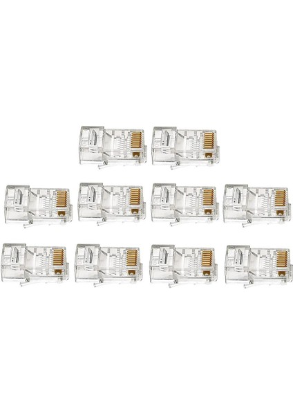 10 Paket CAT6A / CAT5E Konnektörü, Ethernet Kablosu Kıvrım Konektörleri (Yurt Dışından) fırsatları