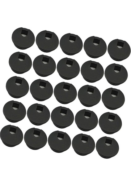 20PCS Masa Bilgisayar Yuvarlak Yuvarlak Masa Kablo Tel Deliği Kapağı 35MM Siyah (Yurt Dışından)