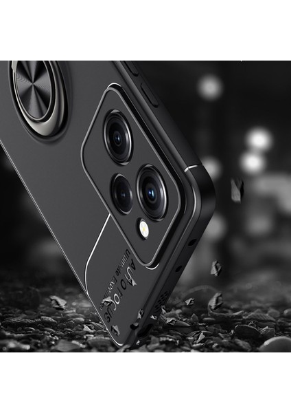 Xiaomi Poco X5 Pro 5g Focus Serisi Yüzük Standlı Silikon Kılıf - Siyah AL3363