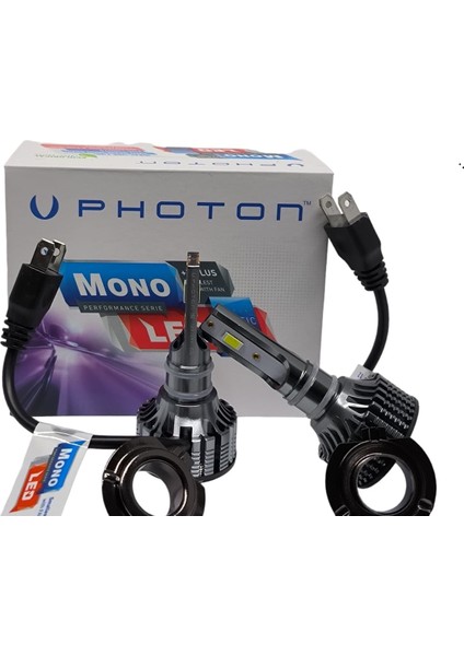 Mono LED Xenon Far Ampulu +3 Plus 12V-24V LED Headlight Şimşek Etkili Xenon LED