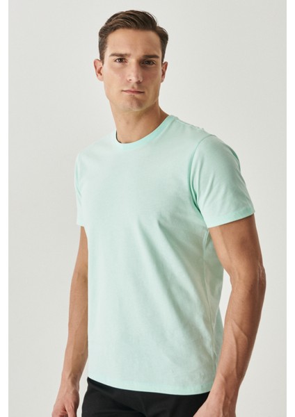 Erkek Bej Melanj-mınt-ındıgo Melanj-beyaz Slim Fit Dar Kesim 4'lü Tişört Paket fırsatları