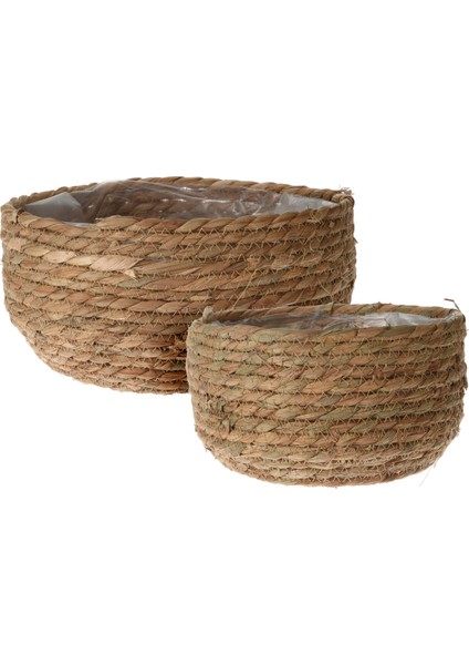2'li Hasır Saksı Seti