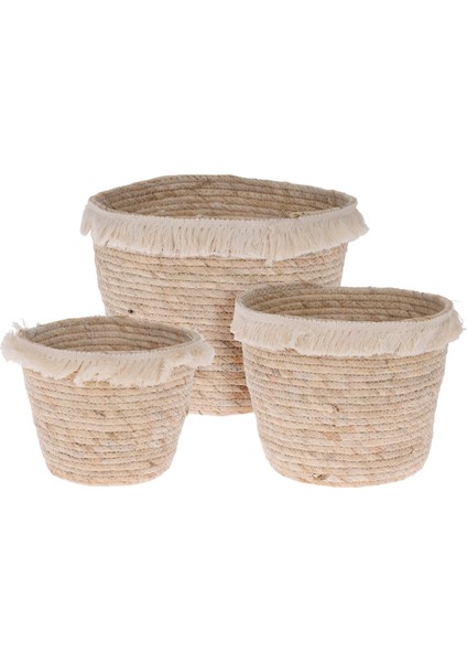 3'lü Hasır Sepet Seti