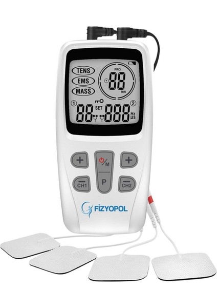 Tens Ems Masaj Cihazı ve Kablolu Yedek Elektrod Tens 8'li