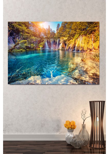 Göl Orman Doğa Tabiat Dekoratif Kanvas Tablo (7 Farklı Ölçü)