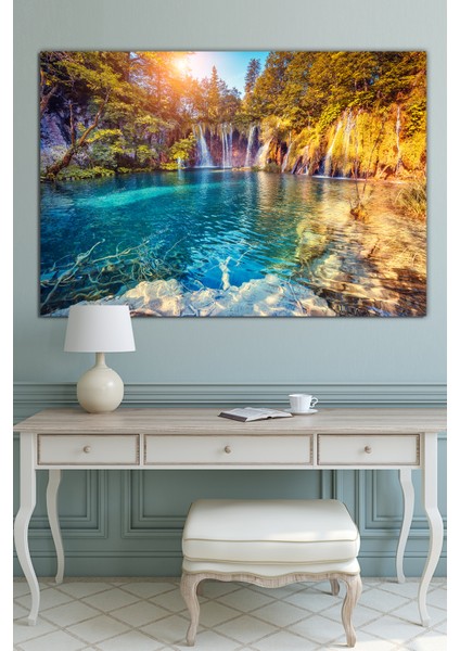 Göl Orman Doğa Tabiat Dekoratif Kanvas Tablo (7 Farklı Ölçü) fiyatları