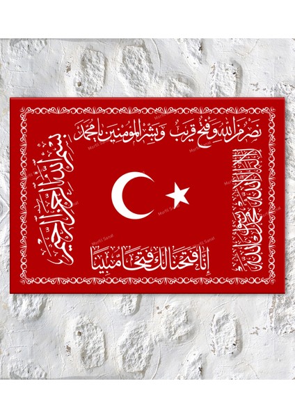 Osmanlı Sancağı Dini Islami Kanvas Tablo (6 Farklı Ölçü)