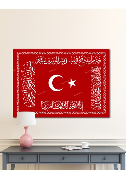 Osmanlı Sancağı Dini Islami Kanvas Tablo (6 Farklı Ölçü) fiyatları
