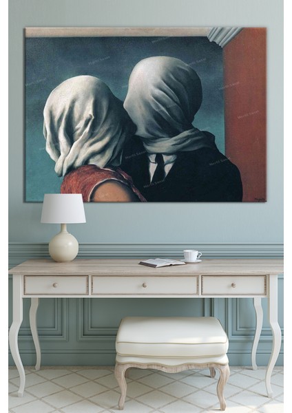 Rene Magritte The Lovers Aşıklar Sanatsal Kanvas Tablo (8 Farklı Ölçü)