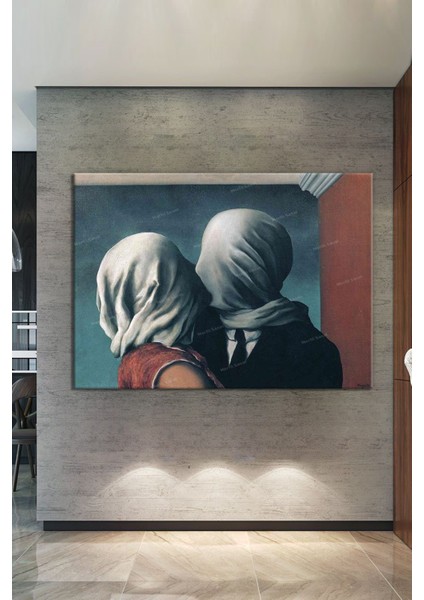 Rene Magritte The Lovers Aşıklar Sanatsal Kanvas Tablo (8 Farklı Ölçü)