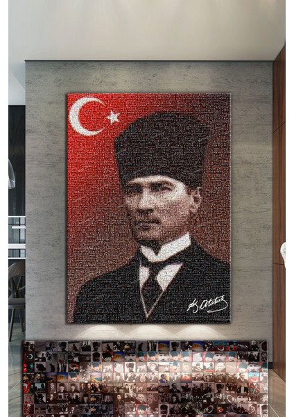 Atatürk Mustafa Kemal Puzzle Kanvas Tablo