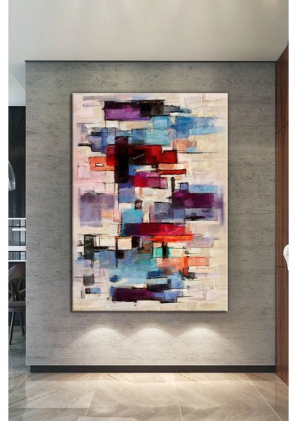 Renkler Soyut Sanatsal Dekoratif Kanvas Tablo (8 Farklı Ölçü)