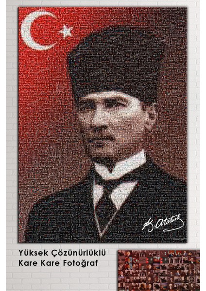 Atatürk Mustafa Kemal Puzzle Kanvas Tablo