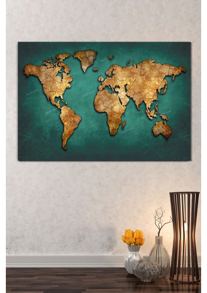 Dünya Haritası Dekoratif Vintage Harita Tablo fiyatları