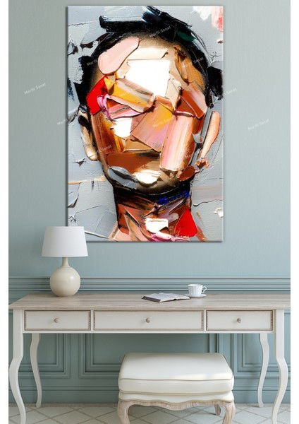 Yüzler Fırça Darbeli Görünümlü Soyut Modern Sanat Kanvas Tablo fiyatları