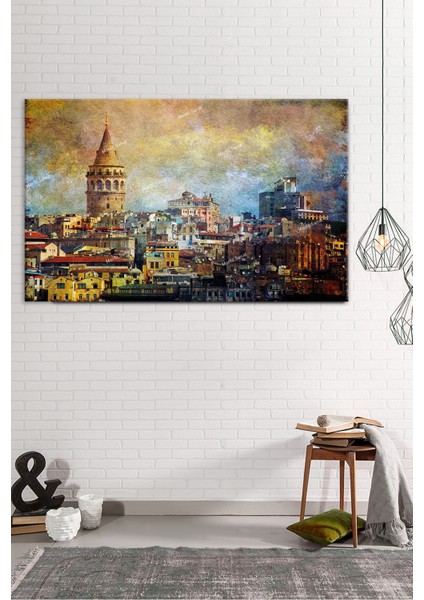 Galata Kulesi Istabnbul Eskitme Vintage Kanvas Tablo fiyatları