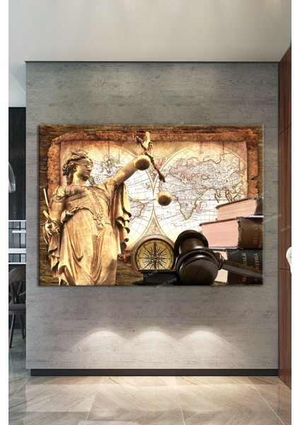 Avukatlara Özel Hukuk Adalet Temalı Makam Kanvas Tablo fiyatları