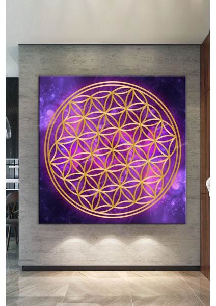 Yaşam Çiçeği Kutsal Geometri Sri Yantra Kanvas Tablo fiyatları