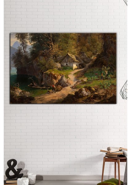 Köyde Yaşam Vintage Dekoratif Kanvas Tablo fiyatları