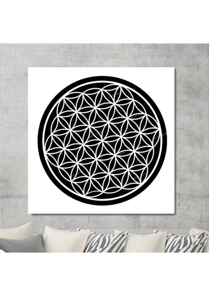 Yaşam Çiçeği Kutsal Geometri Sri Yantra Kanvas Tablo