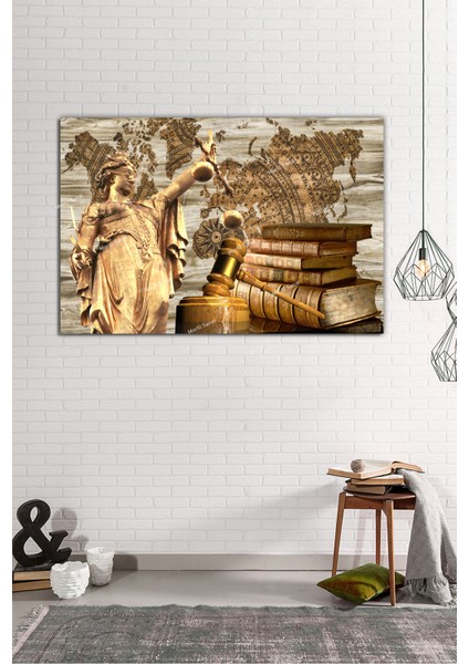 Avukatlara Özel Hukuk Adalet Temalı Makam Kanvas Tablo fiyatları