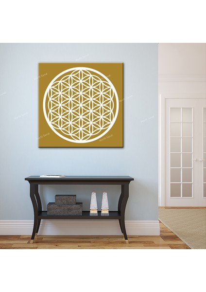 Yaşam Çiçeği Kutsal Geometri Sri Yantra Kanvas Tablo
