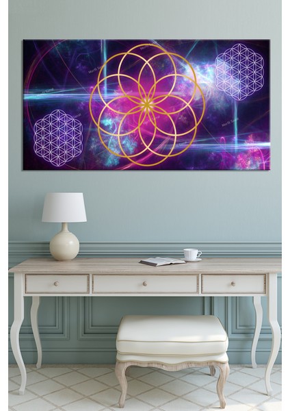 Yaşam Çiçeği Kutsal Geometri Sri Yantra Kanvas Tablo