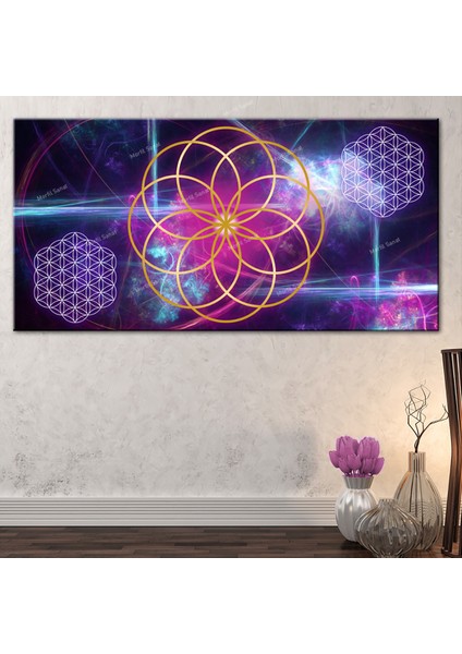 Yaşam Çiçeği Kutsal Geometri Sri Yantra Kanvas Tablo fiyatları