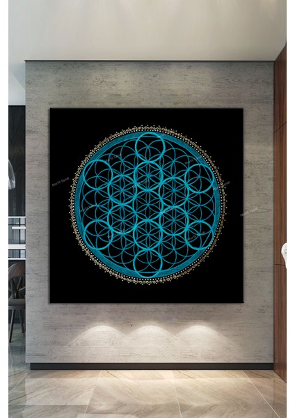 Yaşam Çiçeği Kutsal Geometri Sri Yantra Kanvas Tablo fiyatları