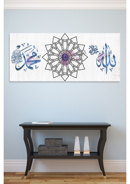 Allah (Cc) Muhammed (Sav) Islami Dini Kanvas Tablo ( 7 Farklı Ölçü )