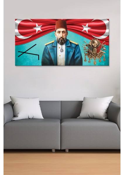 Sultan Abdülhamid Han Osmanlı Arması Çepni Simgesi Kanvas Tablo ( 7 Farklı Ölçü ) fiyatları