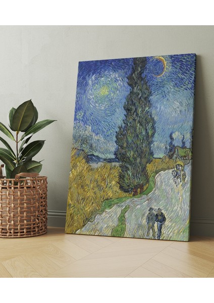 Vincent Van Gogh Selvili Ve Yıldızlı Yol Road With Cypress And Star (8 Farklı Ölçü)